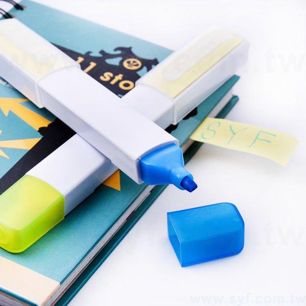 多功能廣告筆-便利貼禮品-螢光筆組合-兩款筆桿可選-採購客製印刷贈品筆